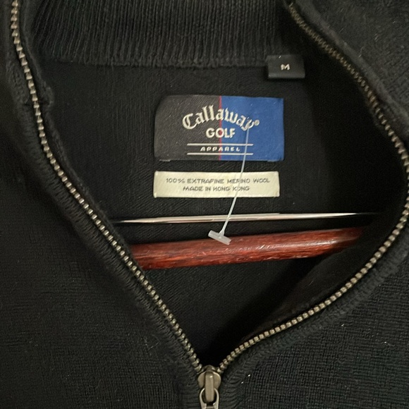 Men’s 100% Wool 1/2 zip Callaway Golf long sleeve sweater size M - Picture 2 of 4